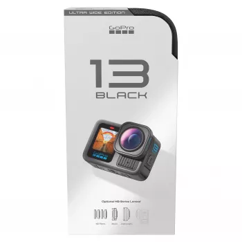 GoPro HERO13 Black Ultra Wide Edition akcijska kamera 4K, 5.3K, 2.7K, zaslon osjetljiv na dodir, Ultra HD, vodootporna, GPS, otporna na prašinu, Bluetooth, Wi-Fi, usporena snimka, Full HD (CHDRB-133-RW)