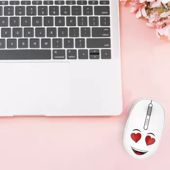 INCA bežični miš 1200 DPI 3 tipke 2,4 GHz USB-A WEENY Emoji bijeli (IWM-245RB)