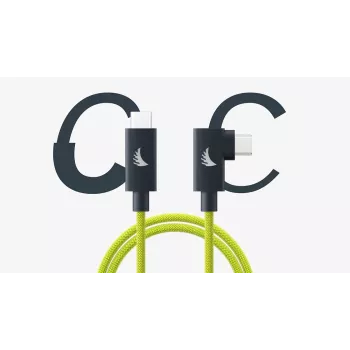 Angelbird USB-C 4.0 Solid Flex kabel Right-Angle Lime 1 m (3.3 ft)