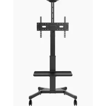Vision VFM-F26W mobilno podno postolje za zaslon - podešavanje visine za jednu osobu - čelično postolje za zaslone 55-100 inch s VESA do 800x600 - podešavanje visine ručkom - podešavanje nagiba - velika polica za prijenosno računalo ili videobar uključena