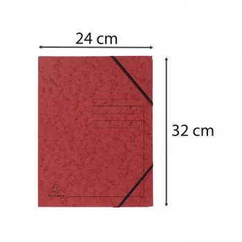 Exacompta Colorspan mapa s gumenom trakom A4 crvena 355 g/m² bez preklopa