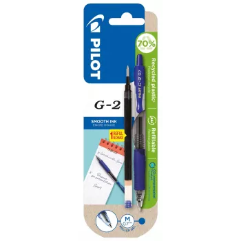 PILOT PEN G2-7 Gel Rollerball Pen 0.7mm Blue + Refill