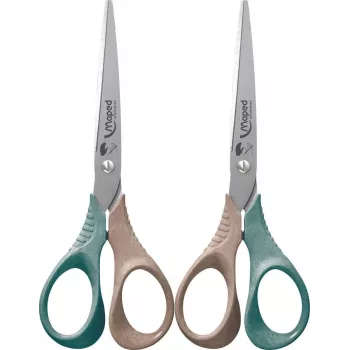 Maped Smiling Planet Left-Handed Scissors 160 mm Rounded Tip Ergonomic 3D Grips 50% Recycled Plastic
