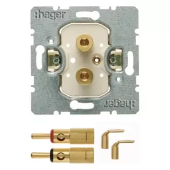 Hager WDF48001 modul zvučničke utičnice podžbukni High End 1-Modul polarno bijeli