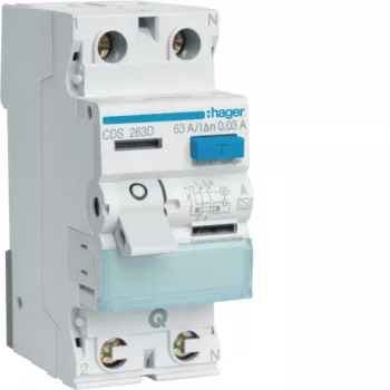 Hager CDS263D RCCB 2-polni 63A 30mA tip A 6kA QuickConnect