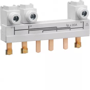 Hager HZC708 3-polna sabirnica s iglama 63-80A 10mm² 12 modula 210mm siva