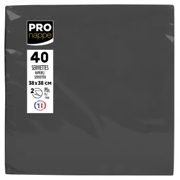 PROnappe papirnate salvete crne 2-slojne 19,0 x 19,0 cm 40 komada