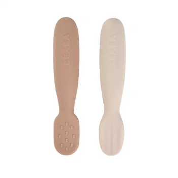 Beaba set od 2 silikonske prve žličice i grickalice Praline/Clay