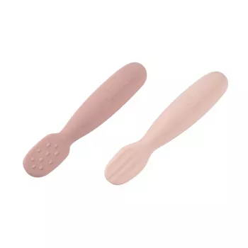 Beaba set od 2 silikonske prve žličice i grickalice Cotton Candy/Sorbet