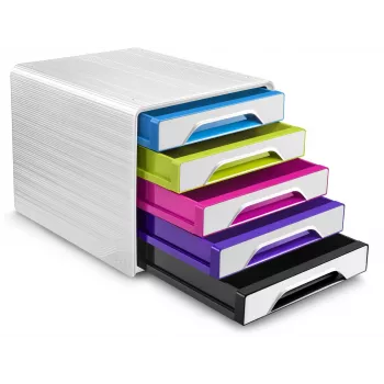 CEP Office Solution Smoove organizator za stol s 5 ladica, DIN A4, bijeli/višebojni