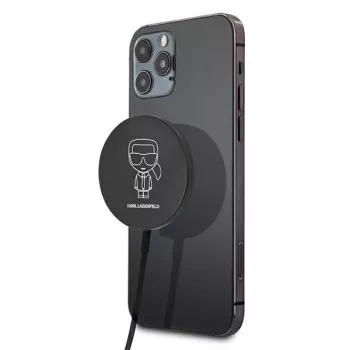 Karl Lagerfeld MagSafe kompatibilni bežični punjač 15W crni