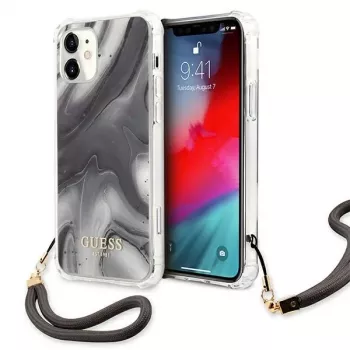 Guess GUHCP12SKSMAGR iPhone 12 Mini 5,4 inch siva tvrda maska Marble Collection