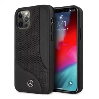 Mercedes-Benz iPhone 12 Pro Max 6,7 inch crna tvrda maska koža s perforacijom