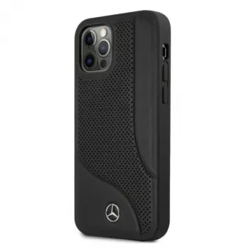 Mercedes-Benz iPhone 12 Pro Max 6,7 inch crna tvrda maska koža s perforacijom