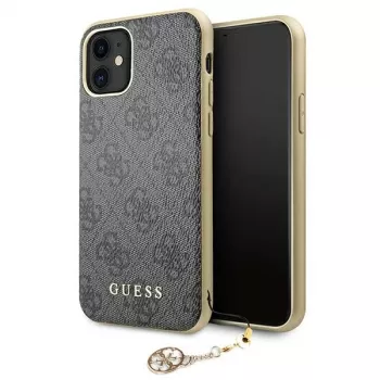 Guess GUHCN61GF4GGR iPhone 11 6,1 inch tvrda maska 4G Charms Collection - siva