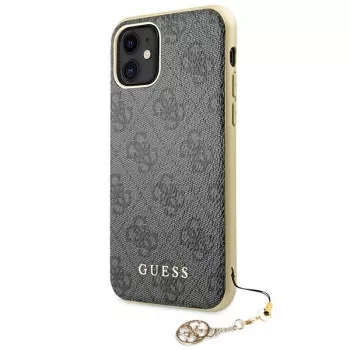 Guess GUHCN61GF4GGR iPhone 11 6,1 inch tvrda maska 4G Charms Collection - siva