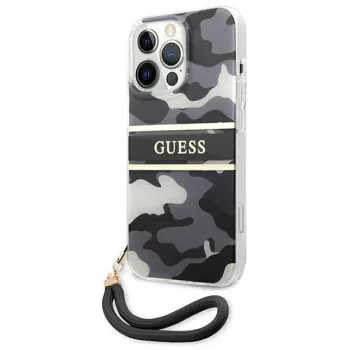Guess GUHCP13LKCABBK tvrda futrola za iPhone 13 Pro / 13 6,1 inch Black Camo Strap Collection