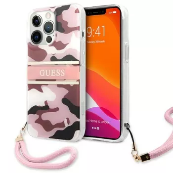 Guess Camo Strap Collection tvrda maska za Apple iPhone 13 Pro / iPhone 13, ružičasta