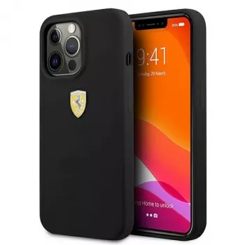Ferrari FESSIHCP13LBK Silicone Hard Case for iPhone 13 Pro / 13, Black