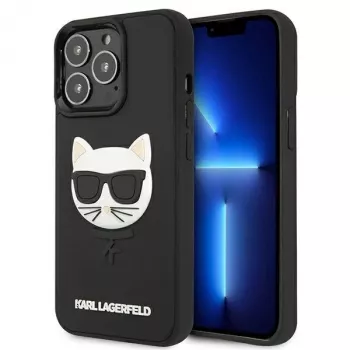 Karl Lagerfeld KLHCP13LCH3DBK tvrda futrola 3D guma Choupette za iPhone 13 Pro / 13 6,1 inch crna