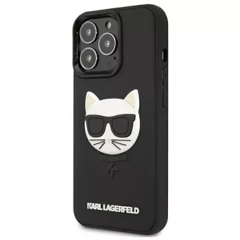 Karl Lagerfeld KLHCP13LCH3DBK tvrda futrola 3D guma Choupette za iPhone 13 Pro / 13 6,1 inch crna