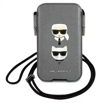 Karl Lagerfeld Ikonik Saffiano tvrda futrola za Apple iPhone 12 / 12 Pro 6,1 inch siva