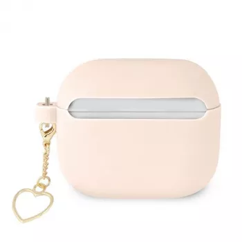 Guess GUA3LSCHSP Silicone Charm Heart Collection Case for Apple AirPods 3rd Generation - Pink