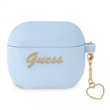 Guess GUA3LSCHSB silikonska futrola Charm Heart Collection za AirPods 3, plava