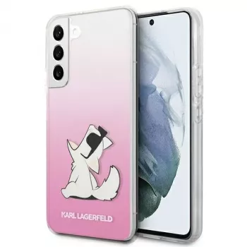 Karl Lagerfeld KLHCS22MCFNRCPI tvrda futrola za Samsung Galaxy S22+ / S906 - ružičasta Choupette Eat