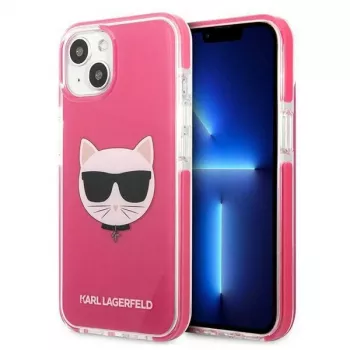 Karl Lagerfeld KLHCP13MTPECPI iPhone 13 / 14 / 15 6,1 inch tvrda futrola fuksija Choupette Head