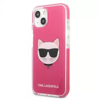 Karl Lagerfeld KLHCP13MTPECPI iPhone 13 / 14 / 15 6,1 inch tvrda futrola fuksija Choupette Head