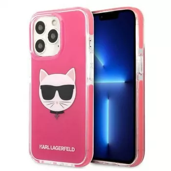Karl Lagerfeld KLHCP13LTPECPI tvrda futrola za iPhone 13 Pro / 13 6,1 inch - fuksija Choupette Head