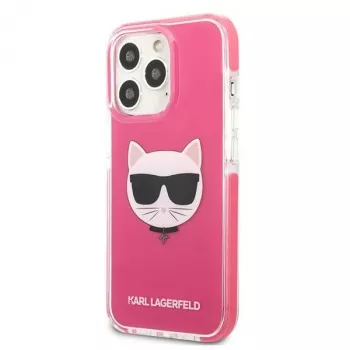 Karl Lagerfeld KLHCP13LTPECPI tvrda futrola za iPhone 13 Pro / 13 6,1 inch - fuksija Choupette Head