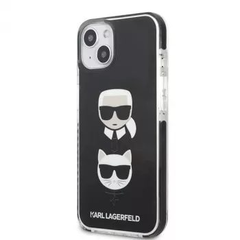 Karl Lagerfeld KLHCP13STPE2TK tvrda futrola za iPhone 13 mini, 5,4 inch, crna, Karl & Choupette Head