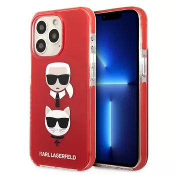 Karl Lagerfeld KLHCP13LTPE2TR tvrda futrola za iPhone 13 Pro / 13 6,1 inch crvena Karl & Choupette Head