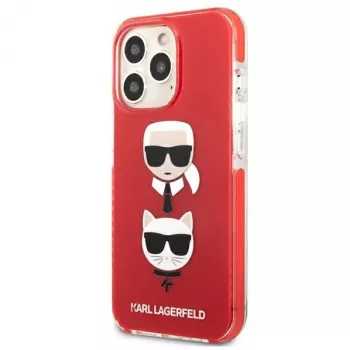 Karl Lagerfeld KLHCP13LTPE2TR tvrda futrola za iPhone 13 Pro / 13 6,1 inch crvena Karl & Choupette Head