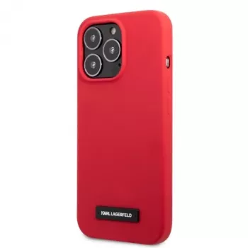 Karl Lagerfeld KLHCP13LSLMP1R silikonska tvrda futrola s pločicom za iPhone 13 Pro / 13 6,1 inch crvena