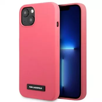 Karl Lagerfeld KLHCP13SSLMP1PI silikonska stražnja futrola s pločicom za iPhone 13 mini 5,4 inch fuksija