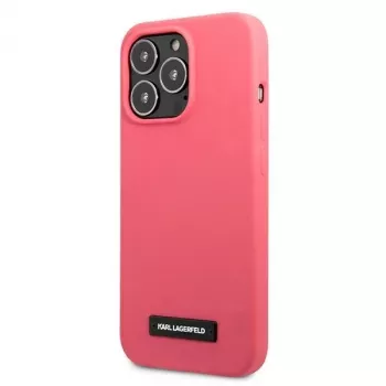 Karl Lagerfeld silikonska tvrda futrola s pločicom za iPhone 13 Pro / 13 6,1 inch fuksija