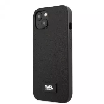 Karl Lagerfeld KLHCP13SSFMP2K Saffiano tvrda futrola s pločicom za iPhone 13 mini crna