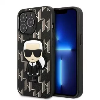 Karl Lagerfeld KLHCP13LPMNIKBK tvrda futrola za iPhone 13 Pro / 13 6,1 inch crna Monogram Ikonik Patch