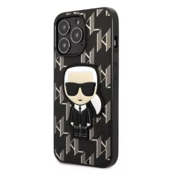 Karl Lagerfeld KLHCP13LPMNIKBK tvrda futrola za iPhone 13 Pro / 13 6,1 inch crna Monogram Ikonik Patch