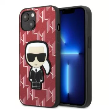 Karl Lagerfeld KLHCP13SPMNIKPI tvrda futrola za Apple iPhone 13 mini 5,4 inch crvena Monogram Ikonik Patch