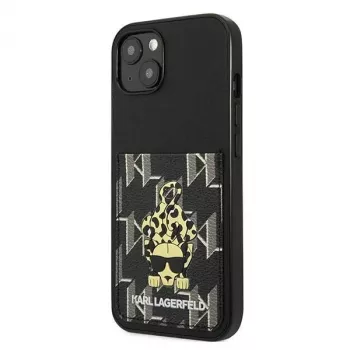 Karl Lagerfeld KF001284 Karlimals tvrda futrola s pretincem za kartice za iPhone 13/14/15 6,1 inch crna
