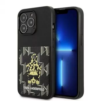 Karl Lagerfeld KLHCP13LCANCNK tvrda futrola za iPhone 13 Pro / 13 6,1 inch crna Karlimals Cardslot