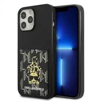 Karl Lagerfeld KLHCP13XCANCNK tvrda futrola za iPhone 13 Pro Max 6,7 inch crna Karlimals Cardslot