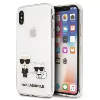 Karl Lagerfeld KLHCI65CKTR tvrda futrola za Apple iPhone Xs Max prozirna Karl & Choupette dizajn
