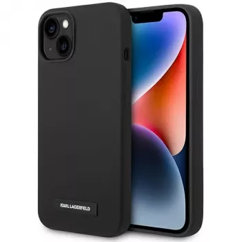 Karl Lagerfeld KLHMP14MSLMP1K silikonska tvrda futrola s pločicom MagSafe za iPhone 14 Plus / 15 Plus 6,7 inch crna