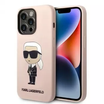 Karl Lagerfeld KLHCP14XSNIKBCP Ikonik Silicone Hard Case za iPhone 14 Pro Max 6,7 inch ružičasta