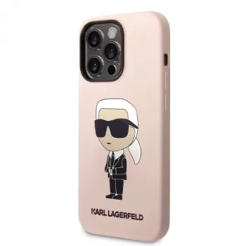 Karl Lagerfeld KLHCP14XSNIKBCP Ikonik Silicone Hard Case za iPhone 14 Pro Max 6,7 inch ružičasta